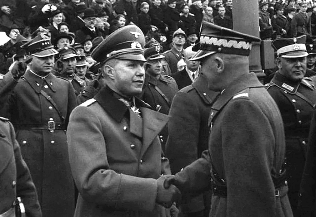 WWII generals shaking hands