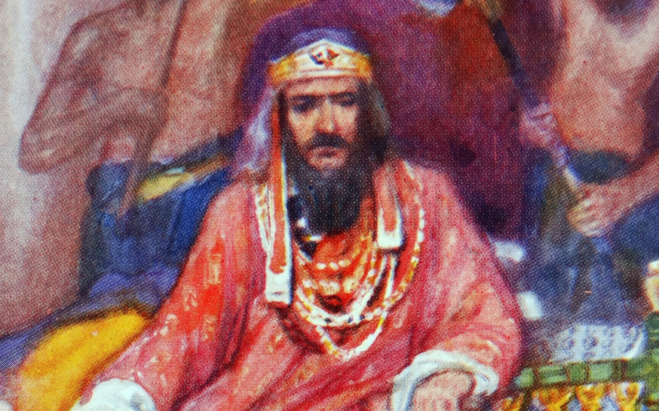 Xerxes I in red outfit