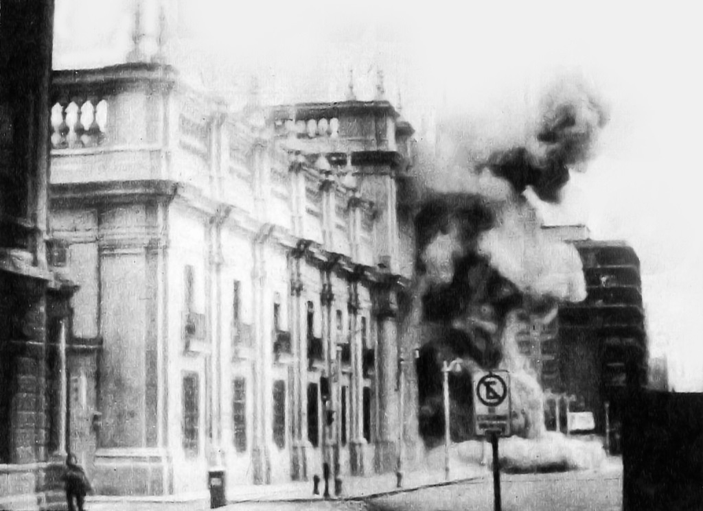 Coup of September 11, 1973. Bombing of La Moneda (presidential palace)