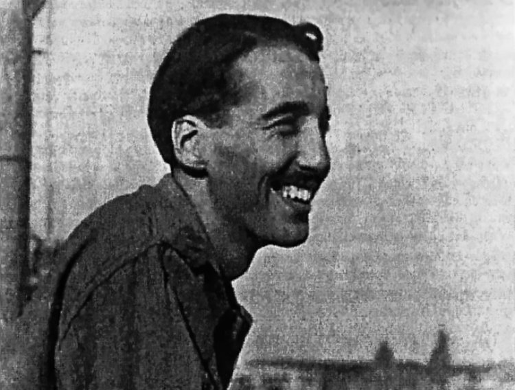 Christopher Lee wearing army uniform