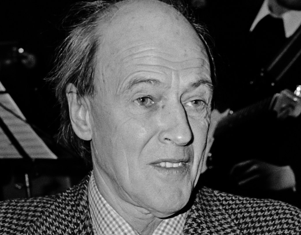 Roald Dahl wearing a suit
