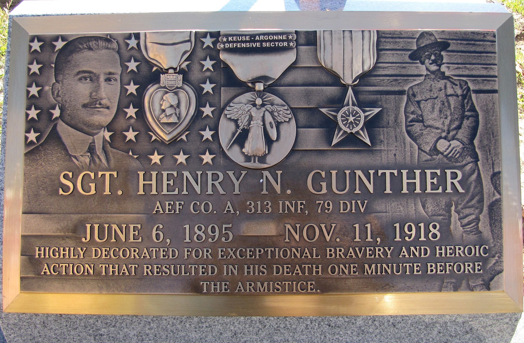 Plaque commemorating Henry N. Gunther