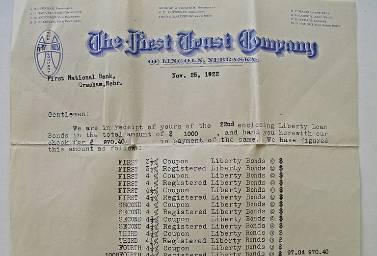 Liberty Loan Redemption Letter