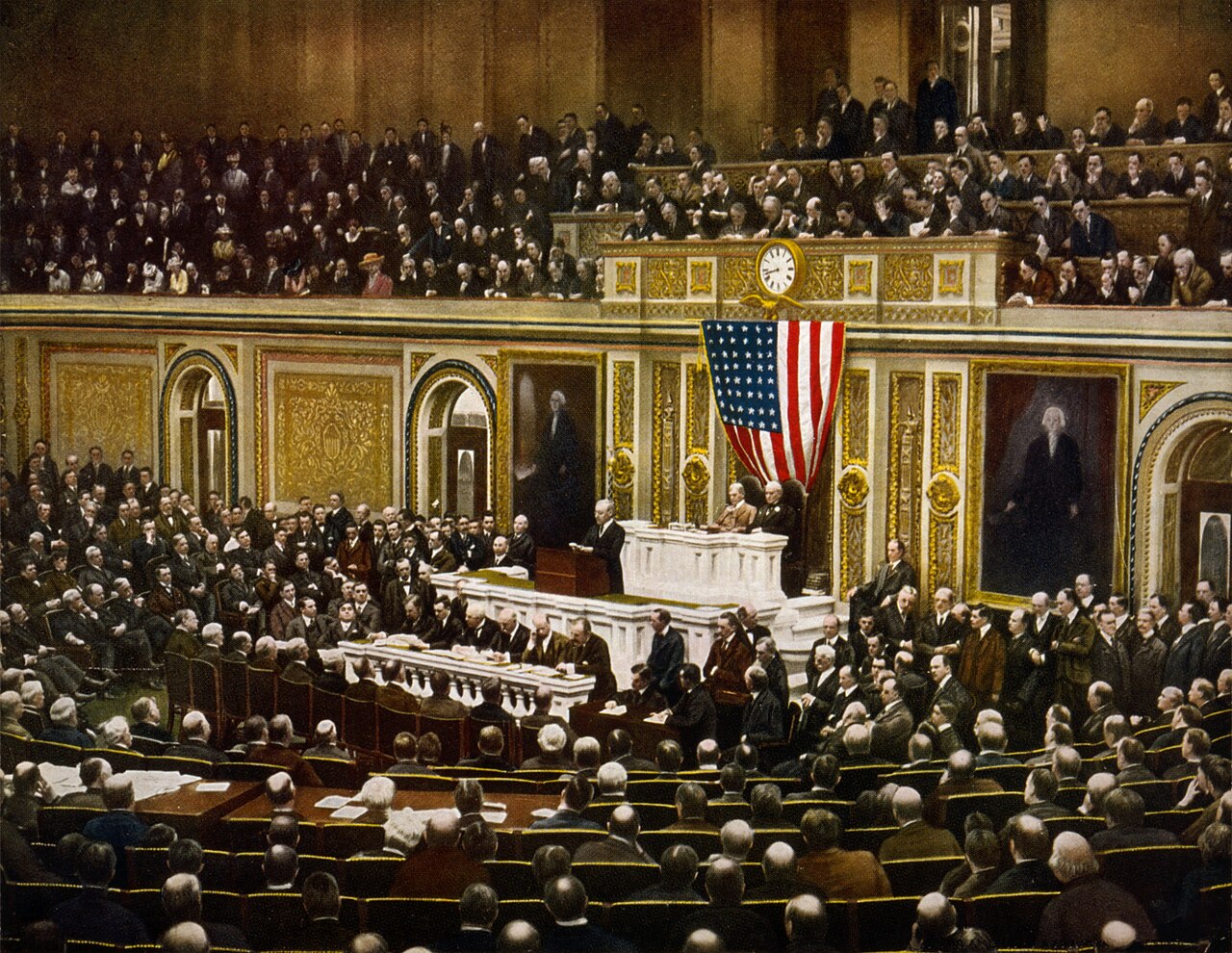 President Woodrow Wilson Asking Congress To Declare War On Germany