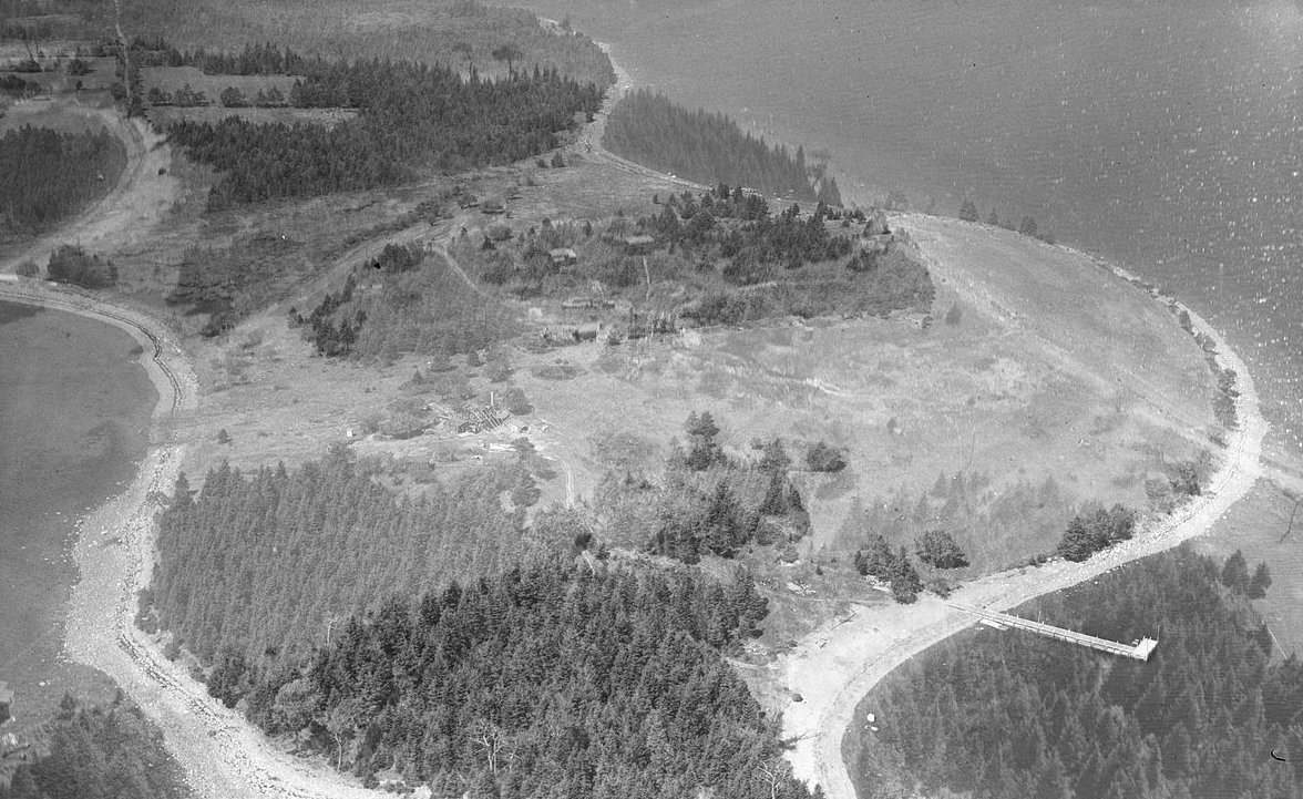 Aerial Photo of Island and Wharf, Oak Island