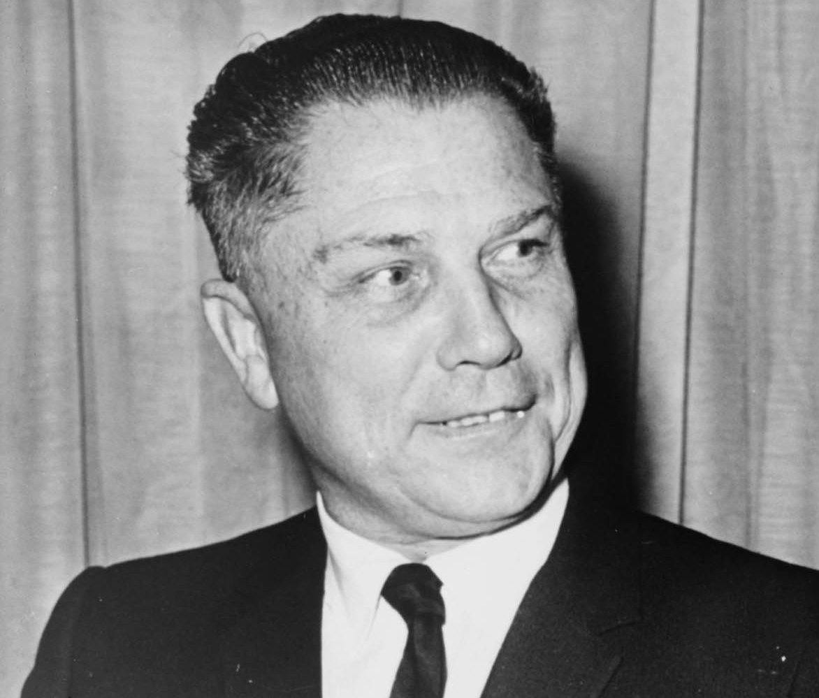 A portrait  photograph of James R. Hoffa taken by John Bottega.