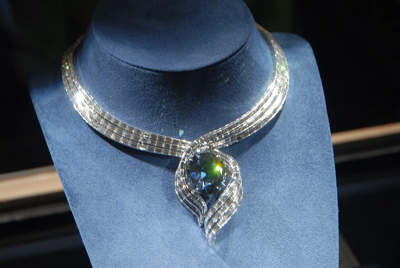 The Hope Diamond in its new, temporary setting. in Washington DC