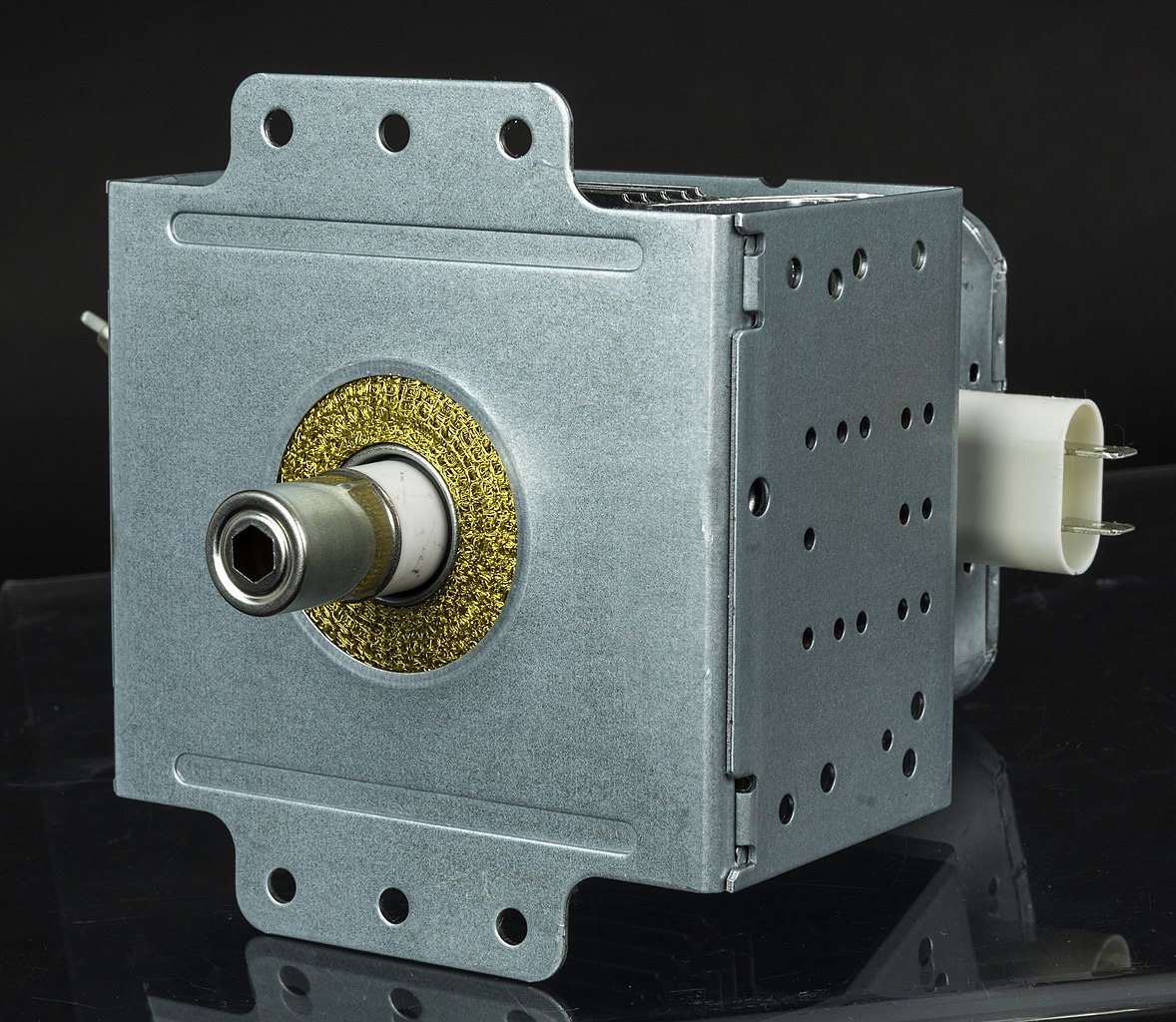 Magnetron from the microwave oven.