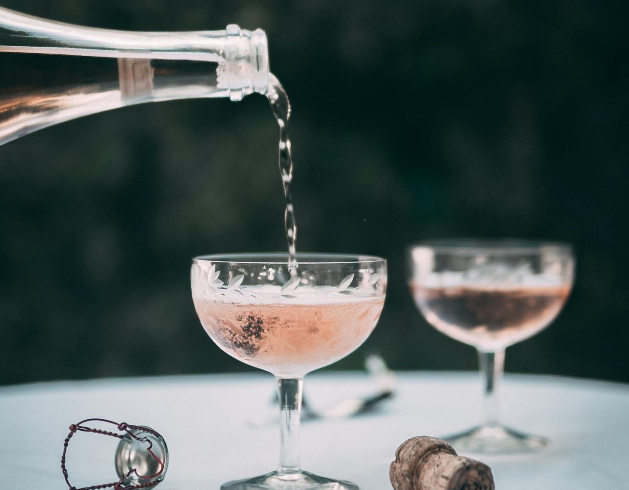 Pouring Champagne in a Glass