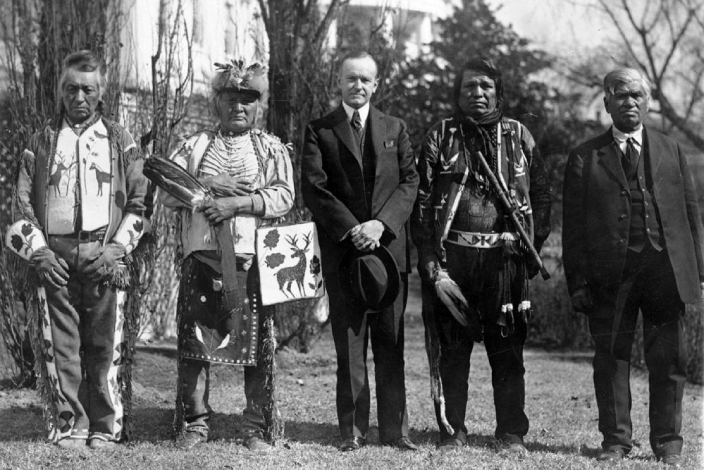President Calvin Coolidge posed with Natives - 1925