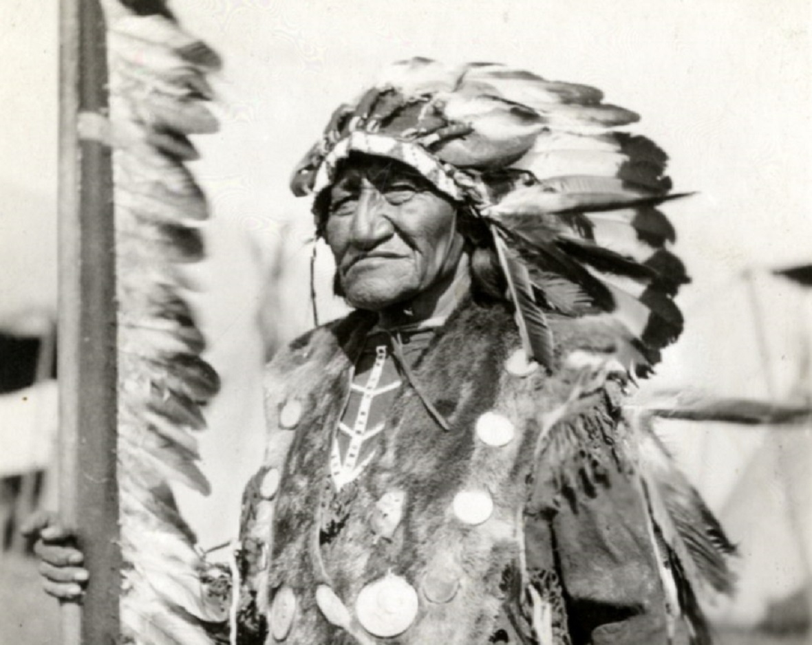 Lone Bear, Osage, in a Fur Vest - 1912