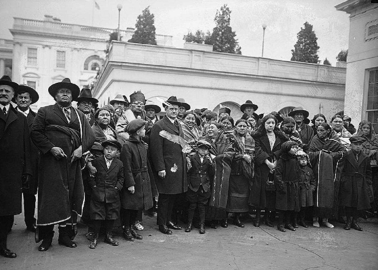 Osage Indians standing outside - 1923