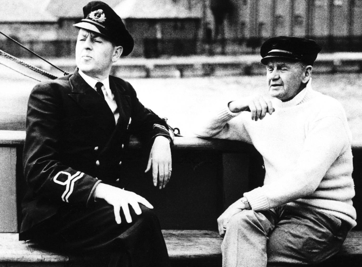 Commander Charles Herbert Lightoller and his son Lieutenant F.R. Lightoller