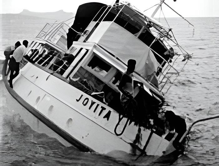 MV Joyita when found adrift in November 1955