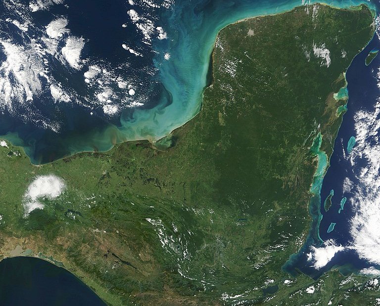 Satellite image of the Yucatán Peninsula