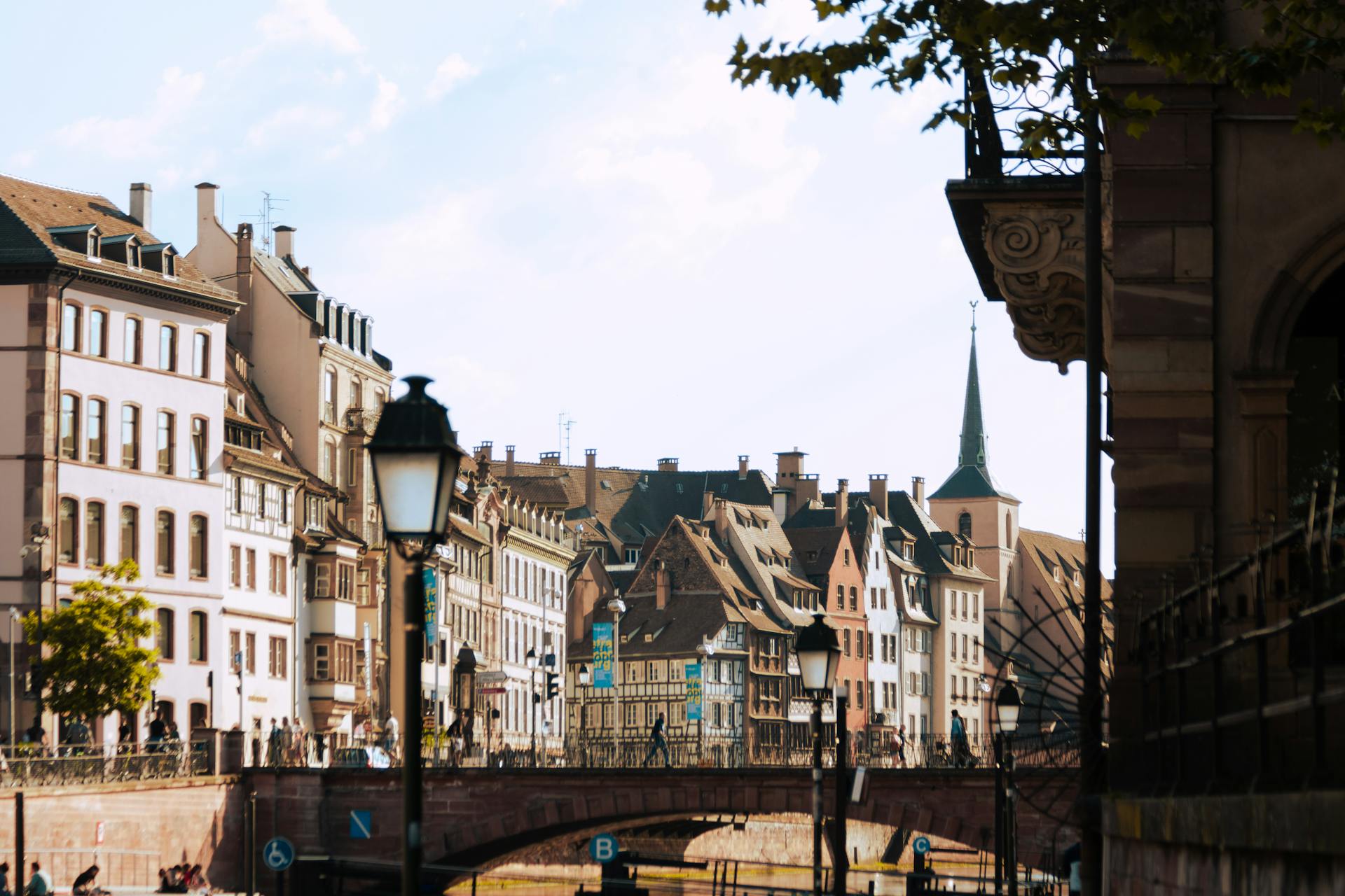 Waterfront Buildings in the Old Town of Strasbourg, France