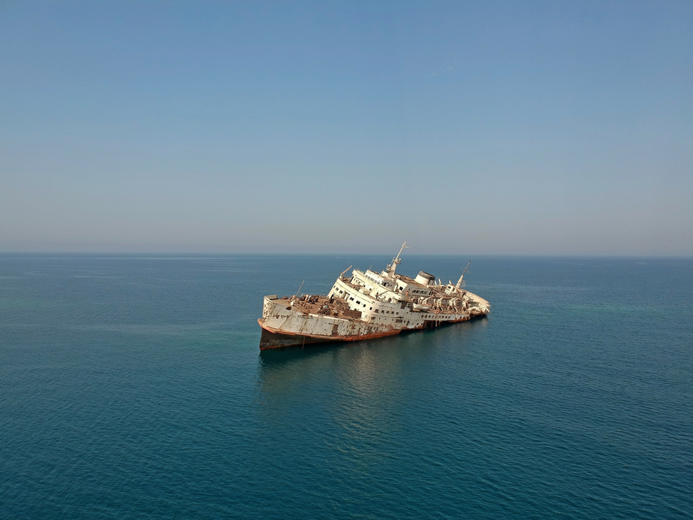 The shipwreck on the Shoaiba Beach