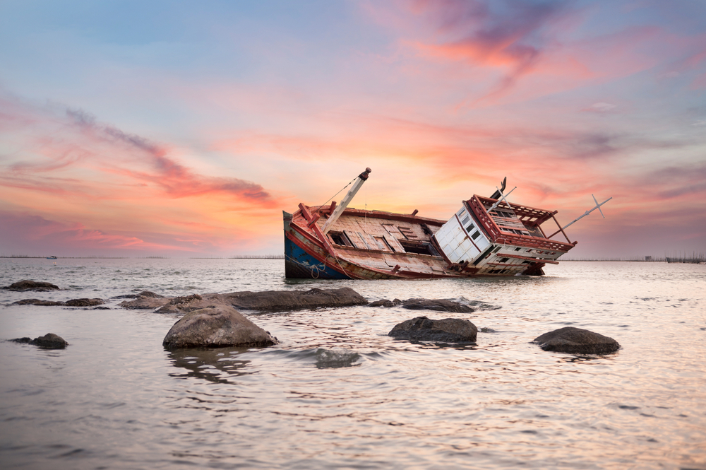 Fishing boat sinking
