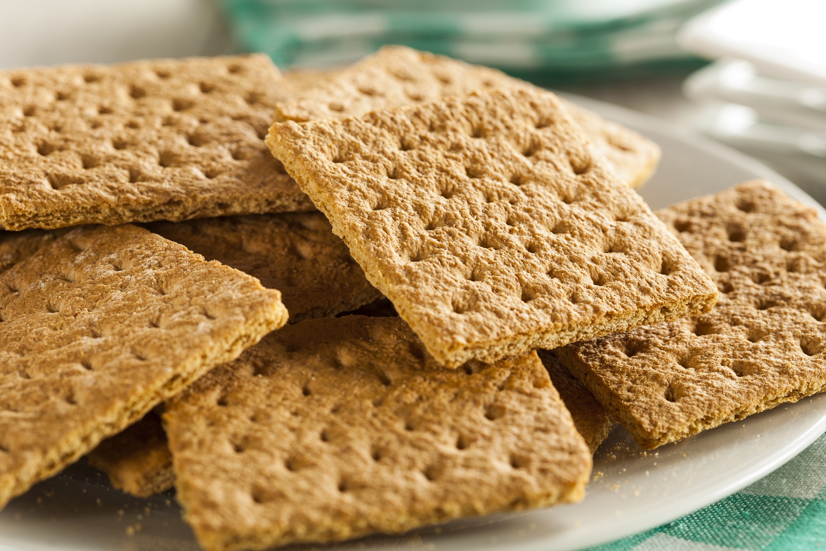 Healthy Honey Graham Crackers on a Plate