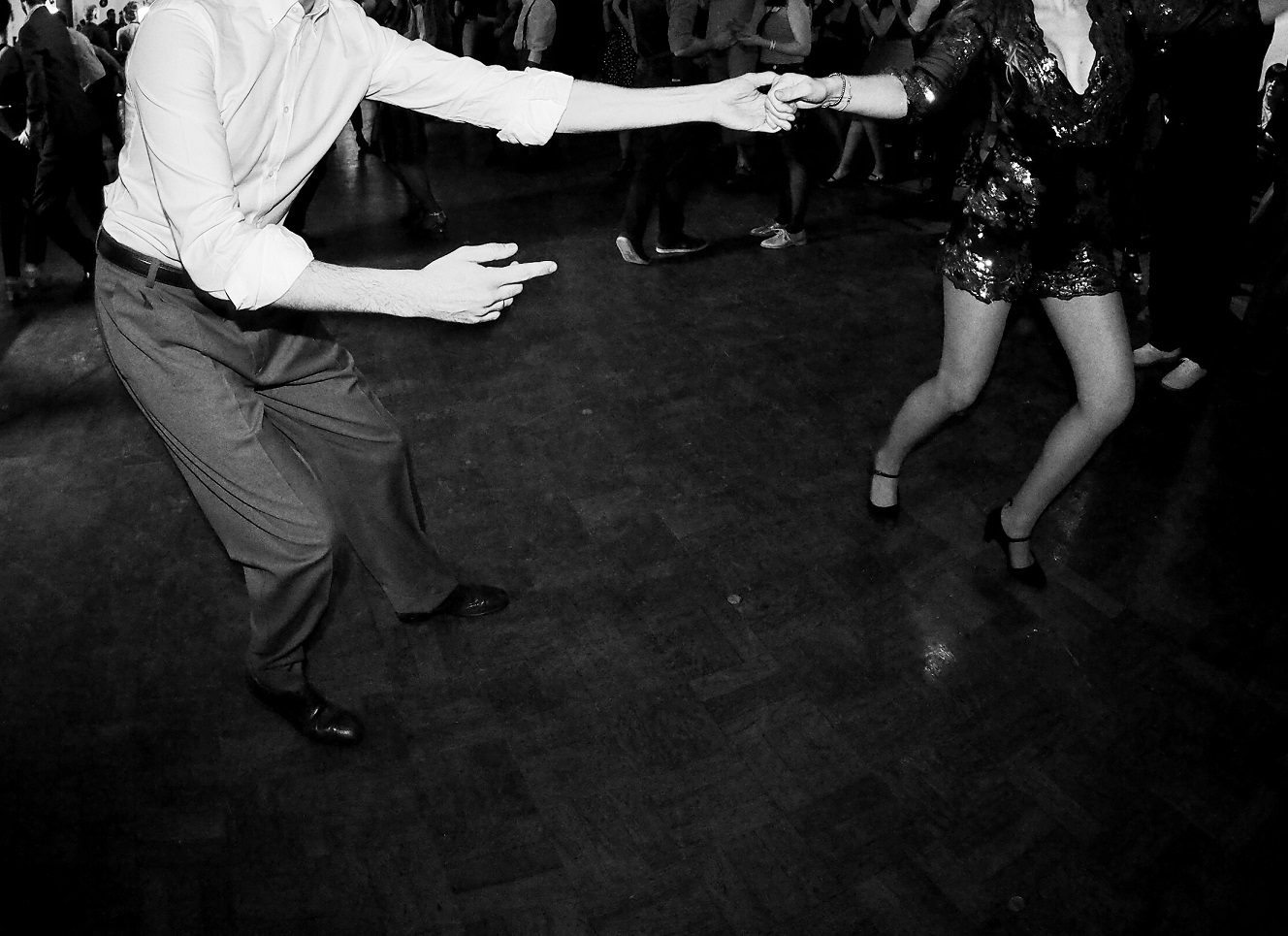 couple dancing at the swing music party