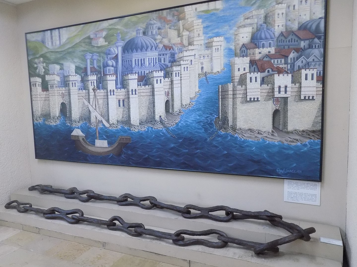 The chain that closed off the entrance to the Golden Horn in 1453, now on display in the İstanbul Archaeology Museums