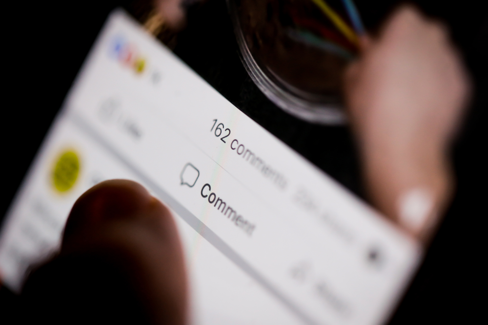 Macro image with details from the Facebook mobile app