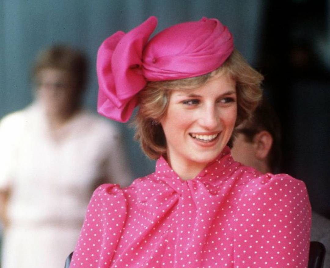 Portrait Photo of Princess Diana in a pink dress