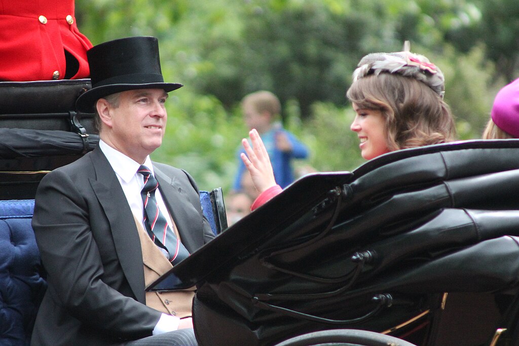 The Duke of York and Princess Eugenie riding in the carriage