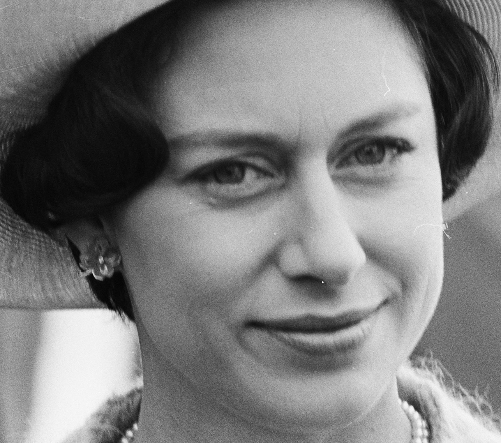 Grayscale Portrait Photo of Princess Margaret