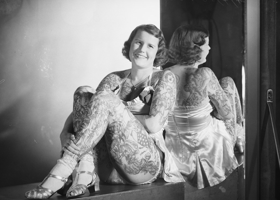 Tattooed lady Betty Broadbent
