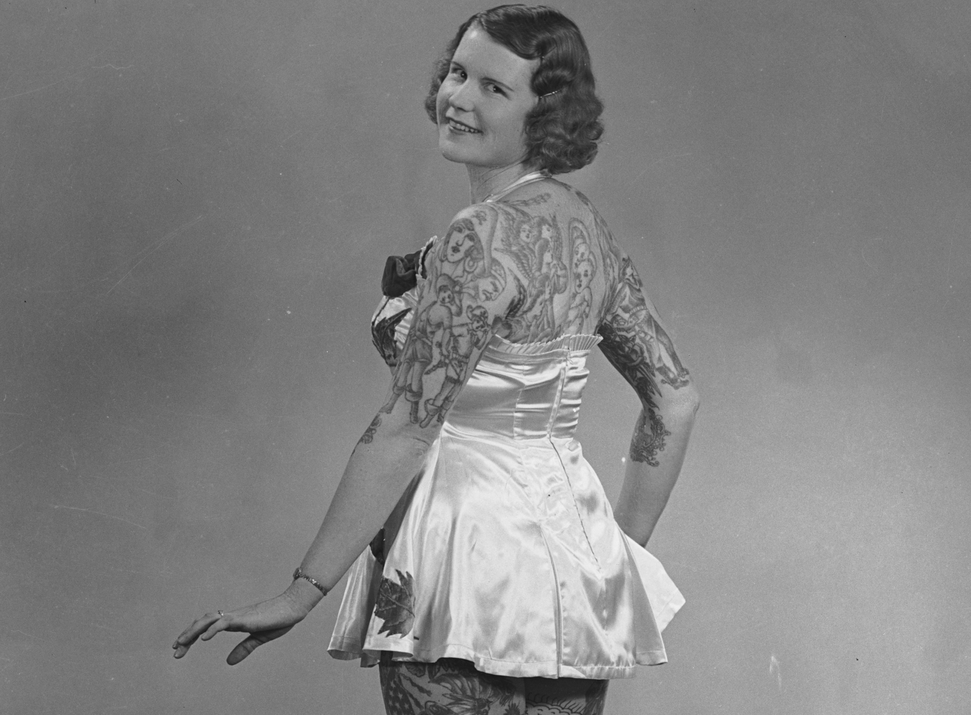 Betty Broadbent in dress