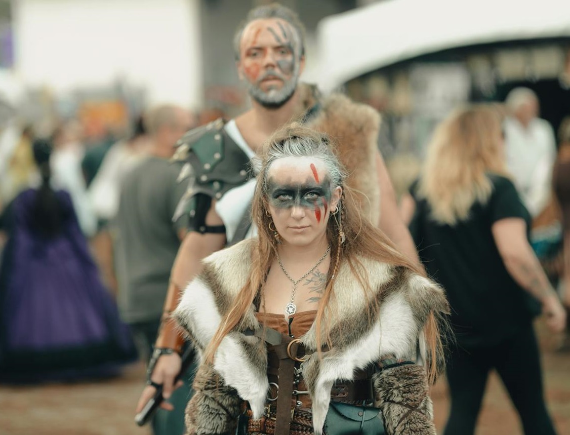 Viking woman in costume.