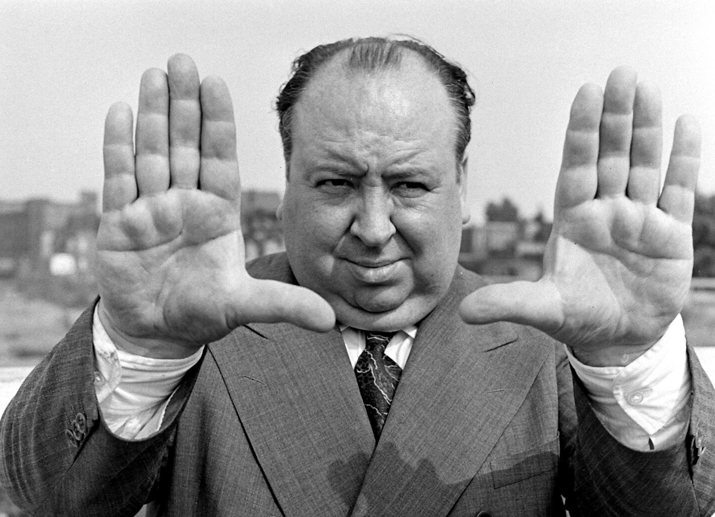 ALFRED HITCHCOCK at work for the film