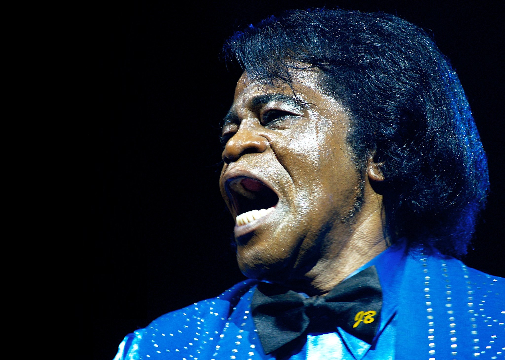 James Brown performing on stage.