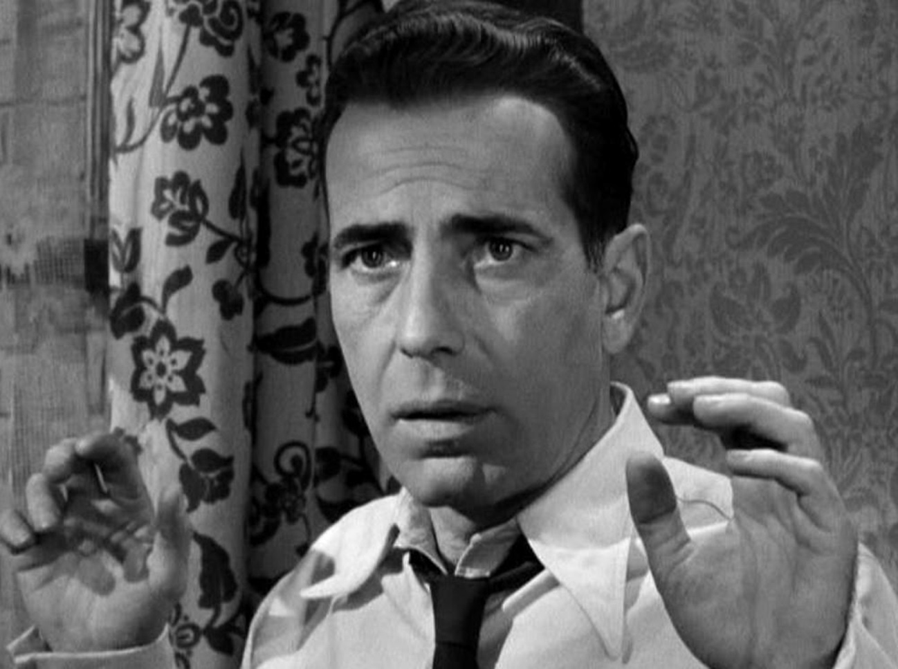 Humphrey Bogart looking shocked.