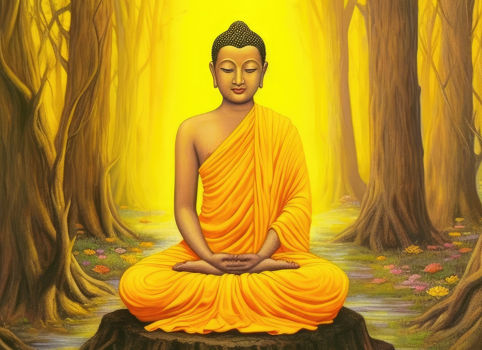 Illustration of Buddha In Meditation