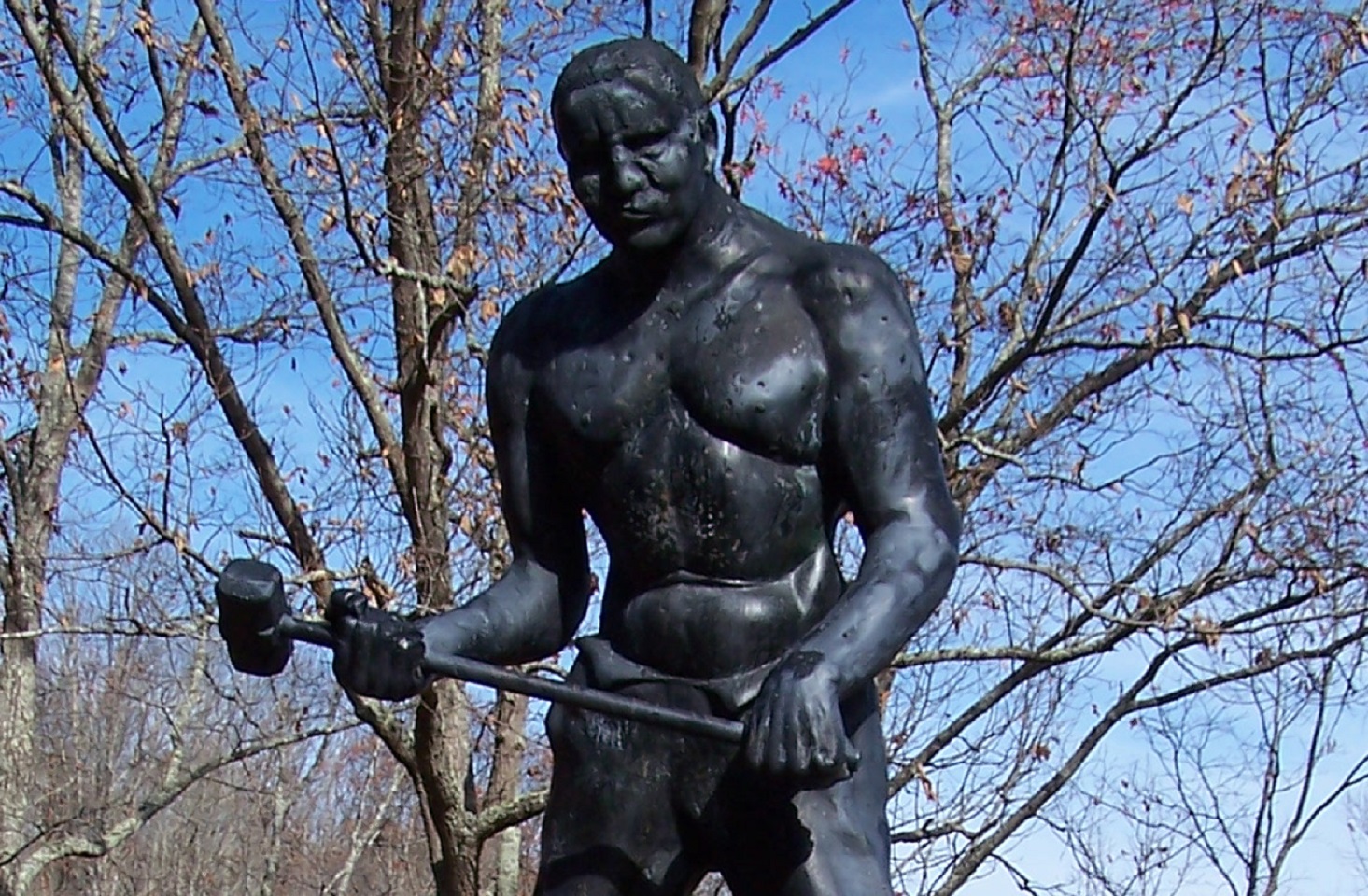 A statue of the famous folk hero John Henry.