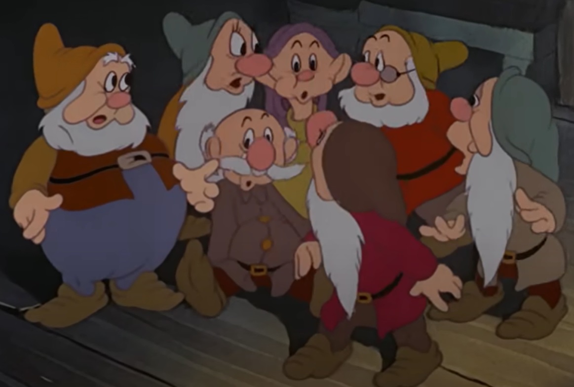 Screenshot from the animated movie Snow White and the Seven Dwarfs (1937)