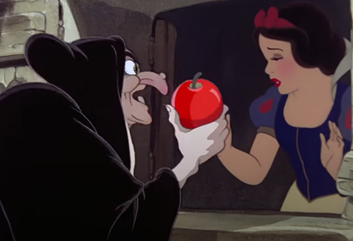 Screenshot from the animated movie Snow White and the Seven Dwarfs (1937)
