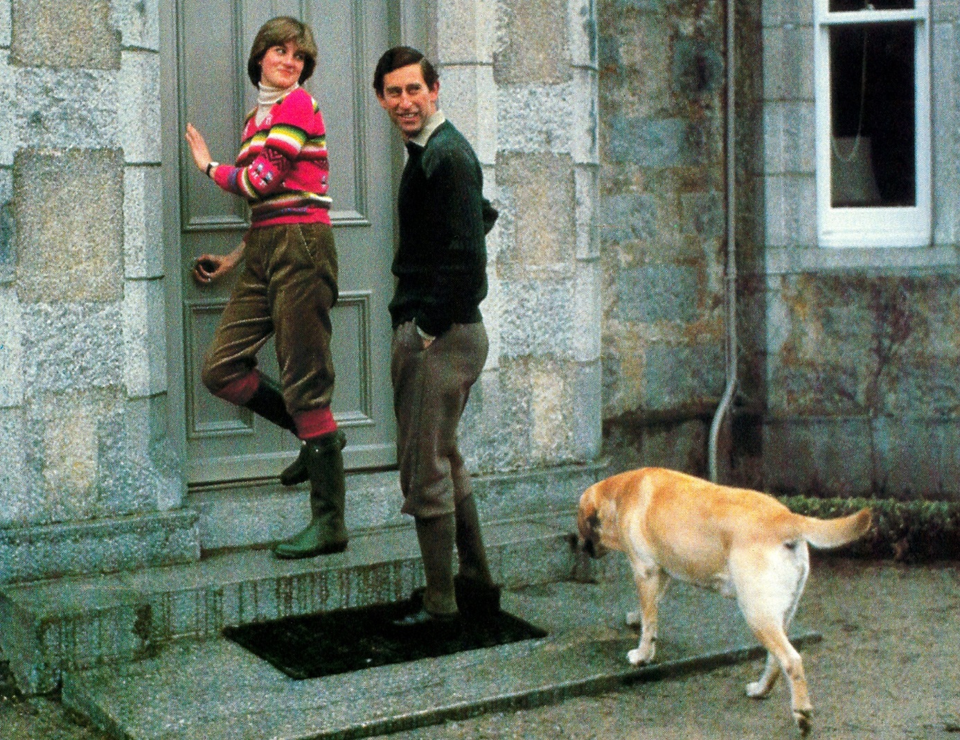 Princess Diana and Prince Charles outside - 1981