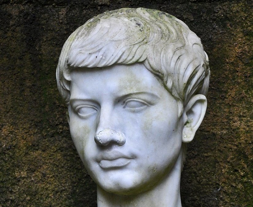 Modern bust of Virgil at the entrance to his crypt in Naples