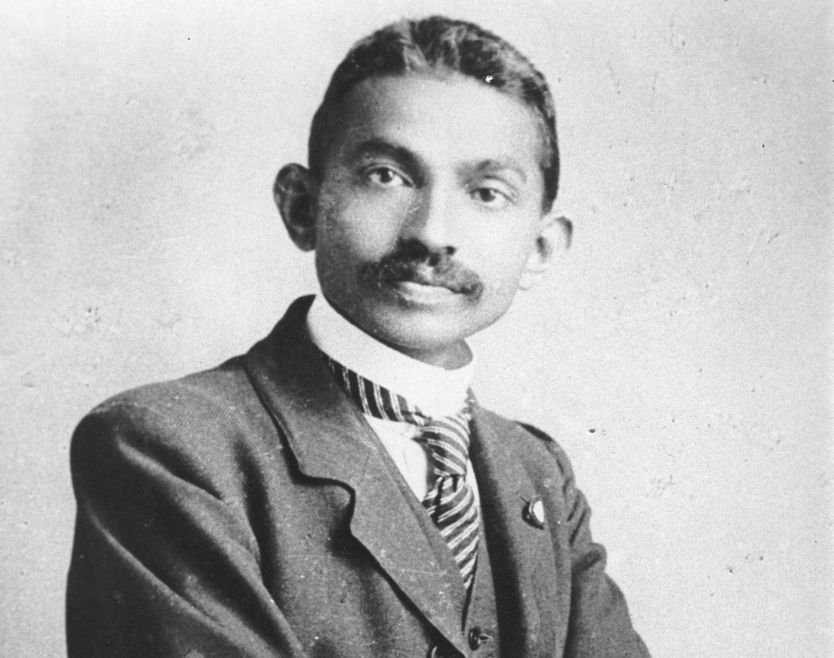 Grayscale Portrait Photo of Mahatma Gandhi as a lawyer in South-Africa