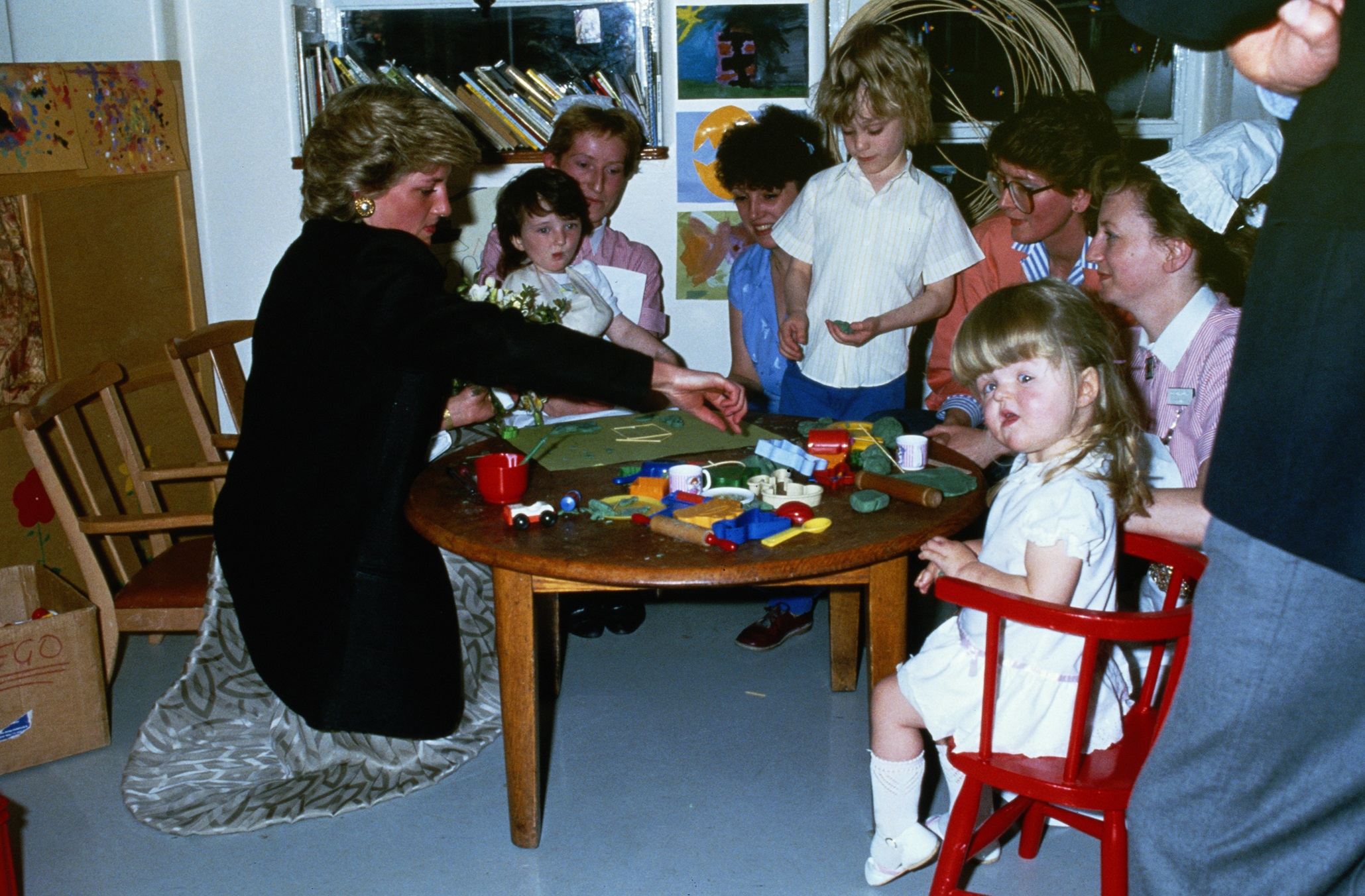 The Princess of Wales visits Great Ormond Street Hospital in London, April 1987.