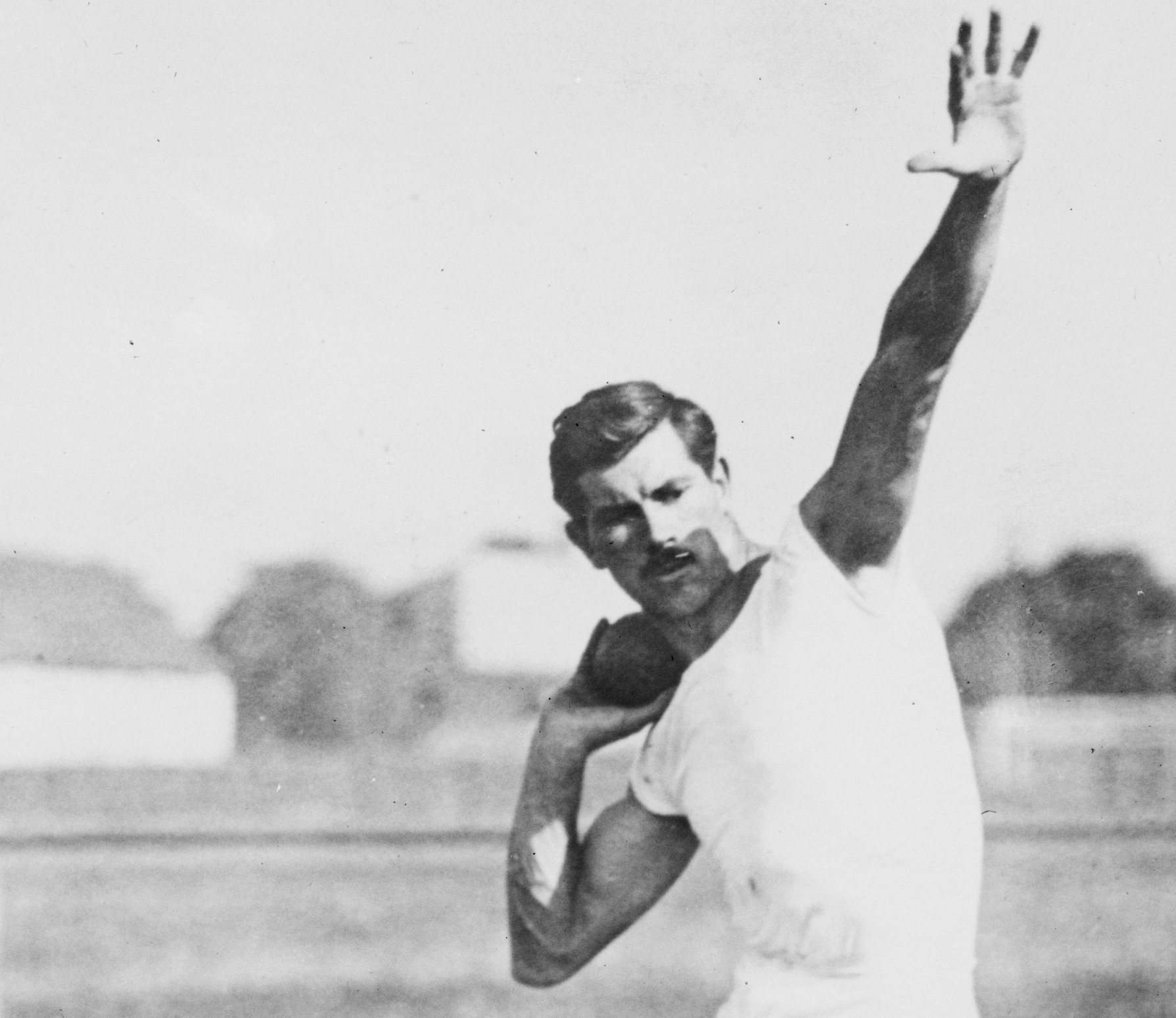Grayscale Portrait Photo of Josef Waitzer in Stockholm Olympics, 1912
