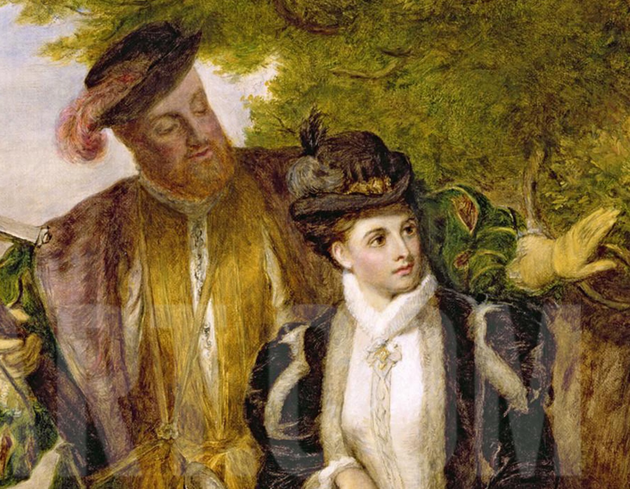 Painting of King Henry And Anne Boleyn In Windsor Forest - 1903