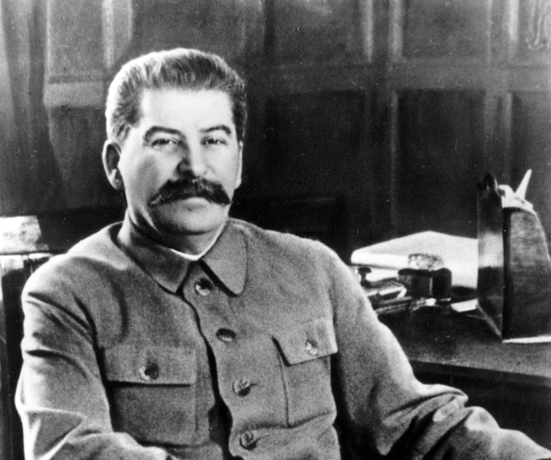 Seated portrait of Joseph Stalin (1878–1953), leader of the Soviet Union