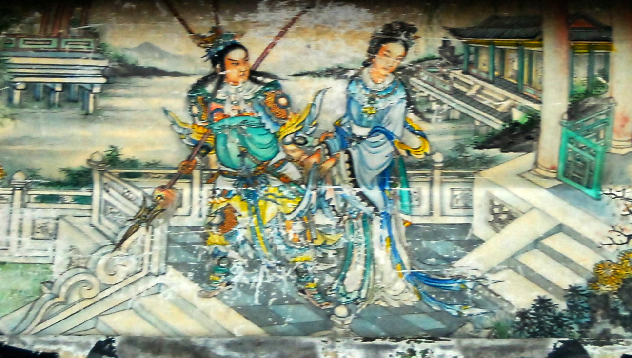 Lv Bu And Diao Chan At Long Corridor