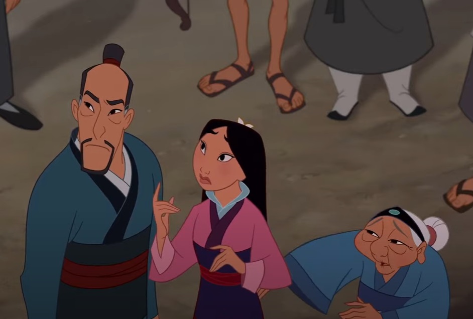 Screenshot from the animated musical coming-of-age action-adventure film Mulan (1998)