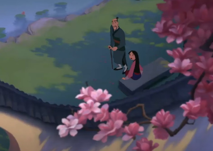 Screenshot from the animated musical coming-of-age action-adventure film Mulan (1998)