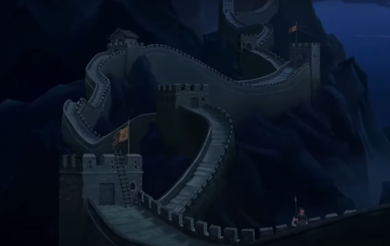 Screenshot from the animated musical coming-of-age action-adventure film Mulan (1998)